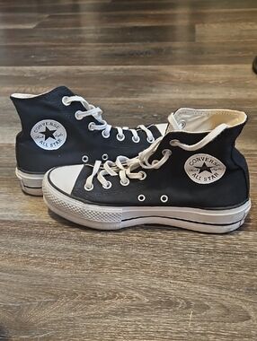 Converse Black and White Platform High Top Sneakers